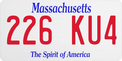 MA license plate 226KU4
