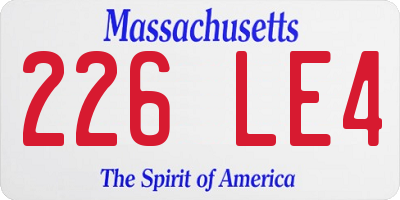 MA license plate 226LE4