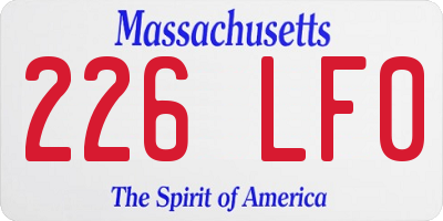 MA license plate 226LF0