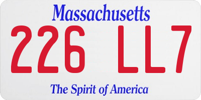 MA license plate 226LL7