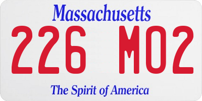 MA license plate 226MO2