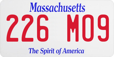 MA license plate 226MO9