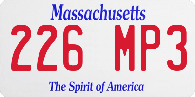 MA license plate 226MP3