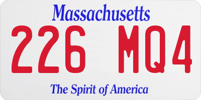 MA license plate 226MQ4