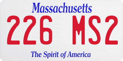 MA license plate 226MS2