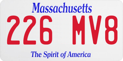 MA license plate 226MV8