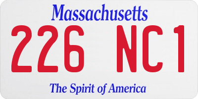 MA license plate 226NC1