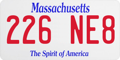 MA license plate 226NE8