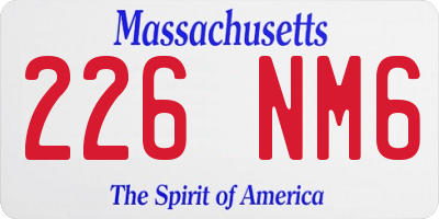 MA license plate 226NM6