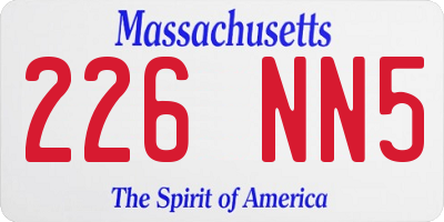 MA license plate 226NN5