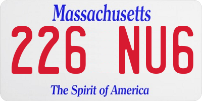 MA license plate 226NU6