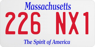 MA license plate 226NX1