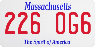 MA license plate 226OG6