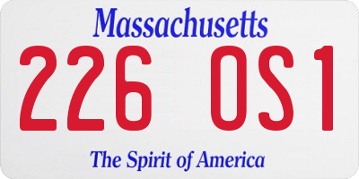 MA license plate 226OS1