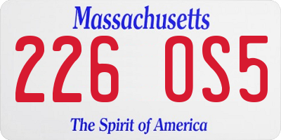 MA license plate 226OS5