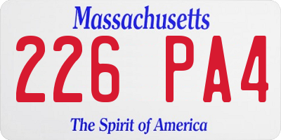 MA license plate 226PA4