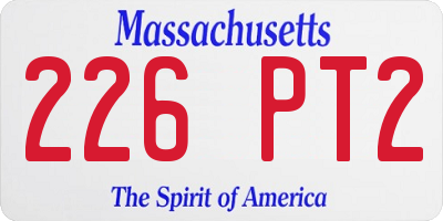 MA license plate 226PT2