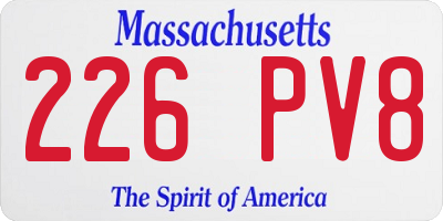 MA license plate 226PV8