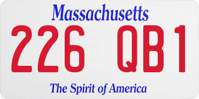 MA license plate 226QB1