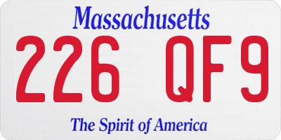 MA license plate 226QF9