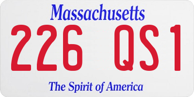 MA license plate 226QS1