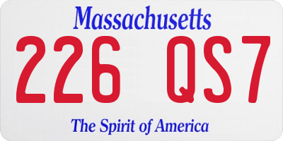MA license plate 226QS7