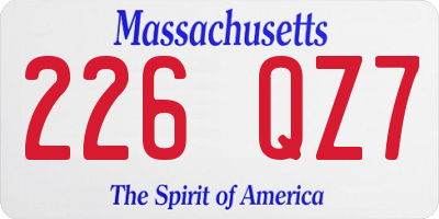 MA license plate 226QZ7