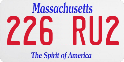 MA license plate 226RU2