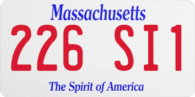 MA license plate 226SI1