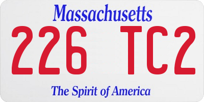 MA license plate 226TC2