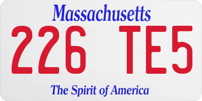 MA license plate 226TE5