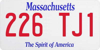 MA license plate 226TJ1