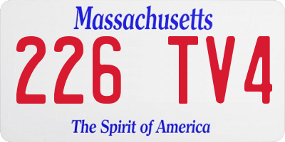 MA license plate 226TV4