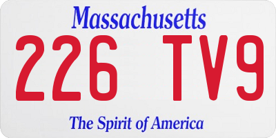 MA license plate 226TV9