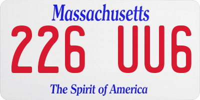 MA license plate 226UU6