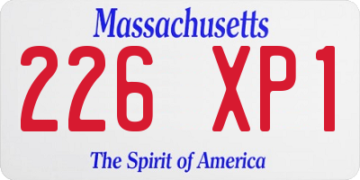 MA license plate 226XP1