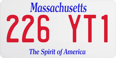 MA license plate 226YT1