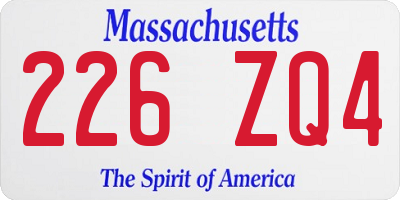 MA license plate 226ZQ4