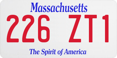 MA license plate 226ZT1