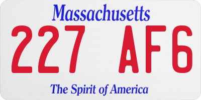 MA license plate 227AF6