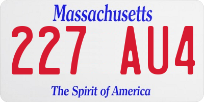 MA license plate 227AU4