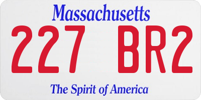 MA license plate 227BR2