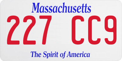 MA license plate 227CC9
