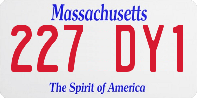 MA license plate 227DY1