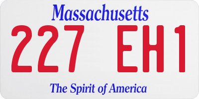 MA license plate 227EH1