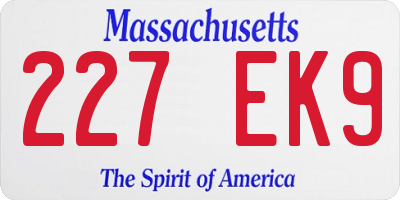 MA license plate 227EK9