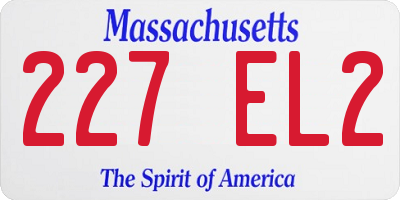 MA license plate 227EL2
