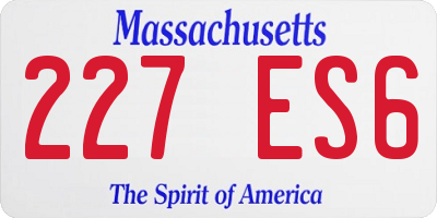 MA license plate 227ES6