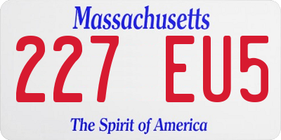 MA license plate 227EU5