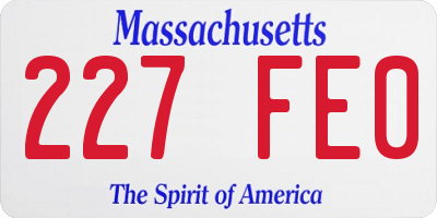 MA license plate 227FE0